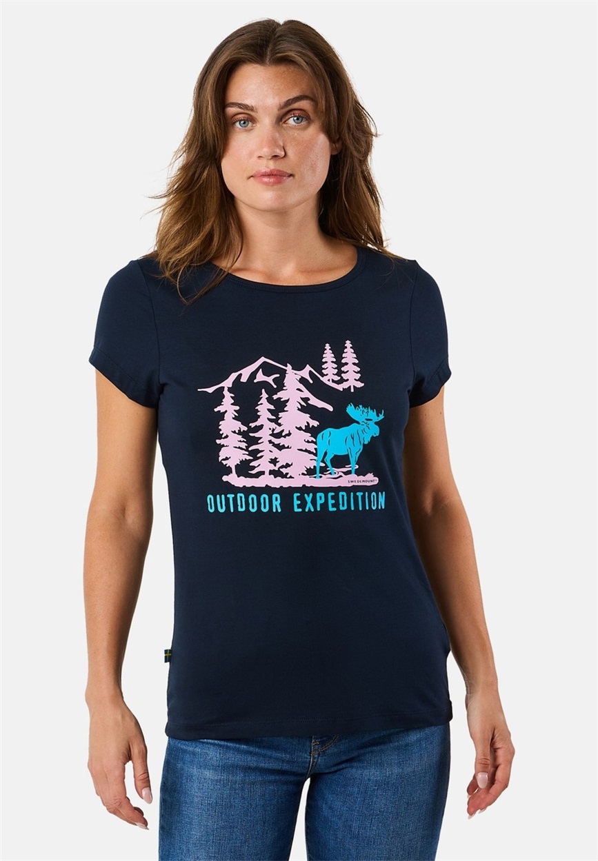 Swedemount FOREST - T-Shirt print - navy elk/dunkelblau meliert