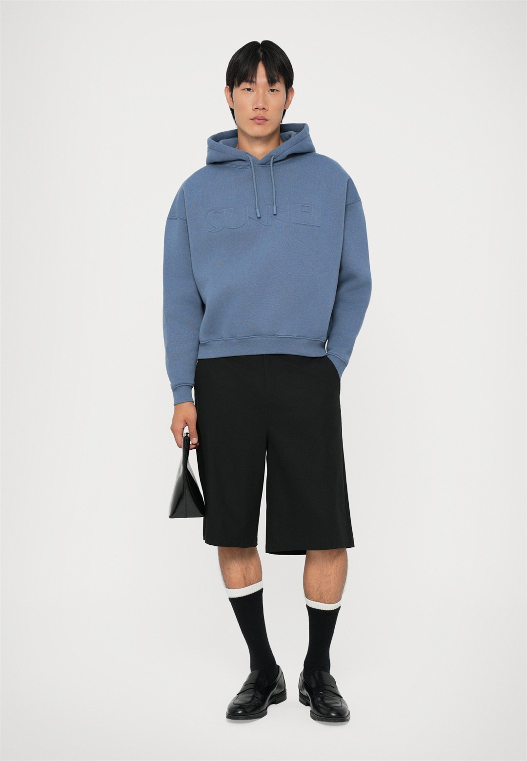 Sunnei DOUBLE HOODIE UNISEX - Kapuzenpullover - blue horizon/blau
