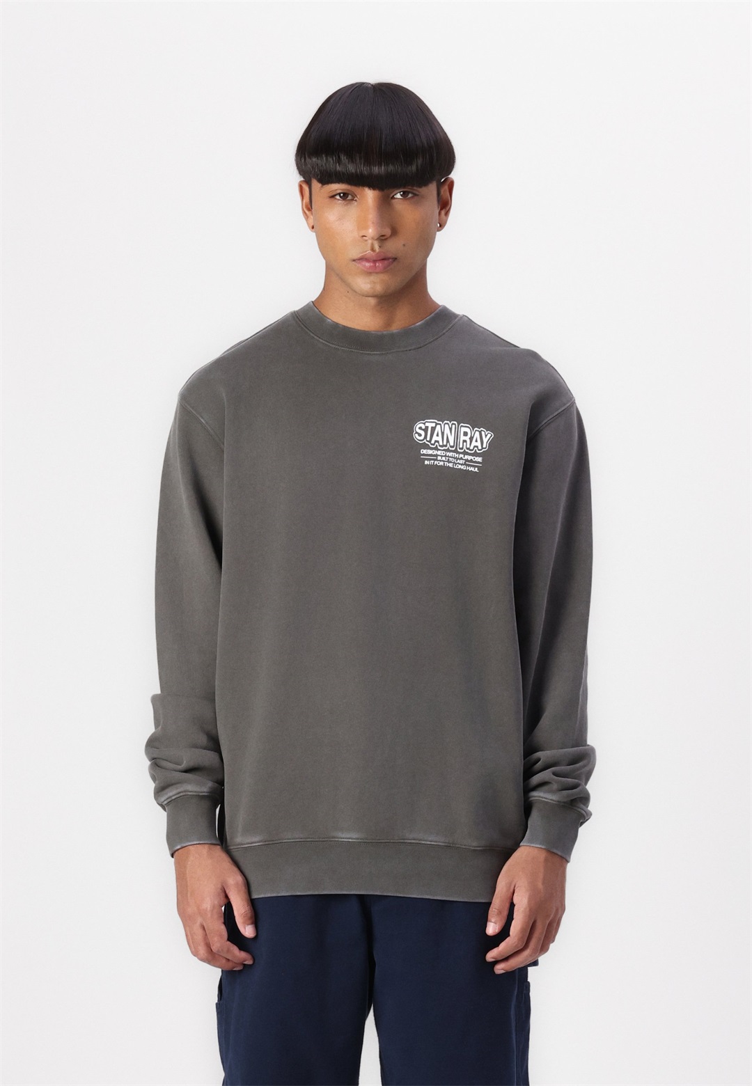 Stan Ray LONG HAUL CREW UNISEX - Sweatshirt - washed black/black denim