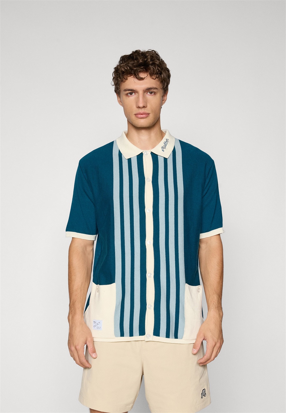 Malbon GABBIANO BUTTON UP - Sweatjacke - ocean/petrol