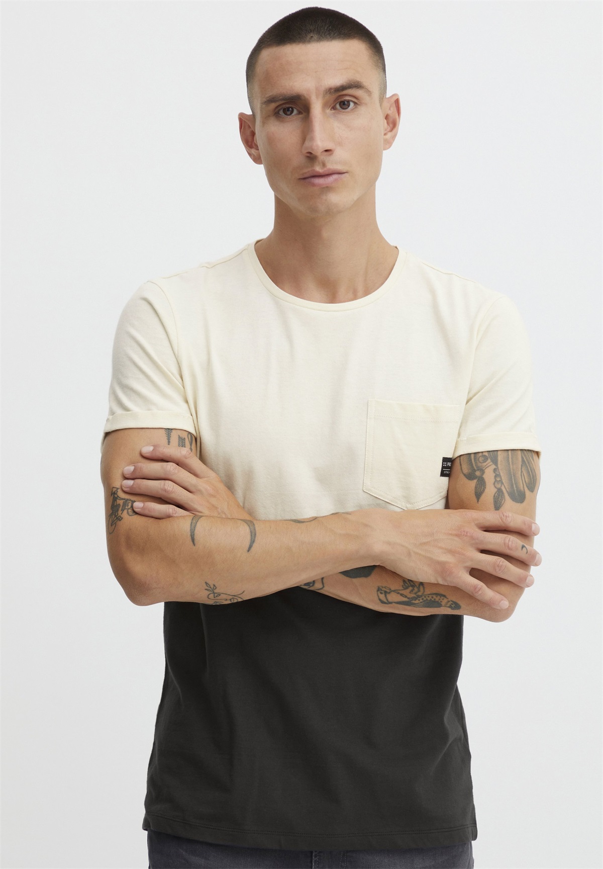 11 Project PRALFIE - T-Shirt print - cloud cream/beige-meliert