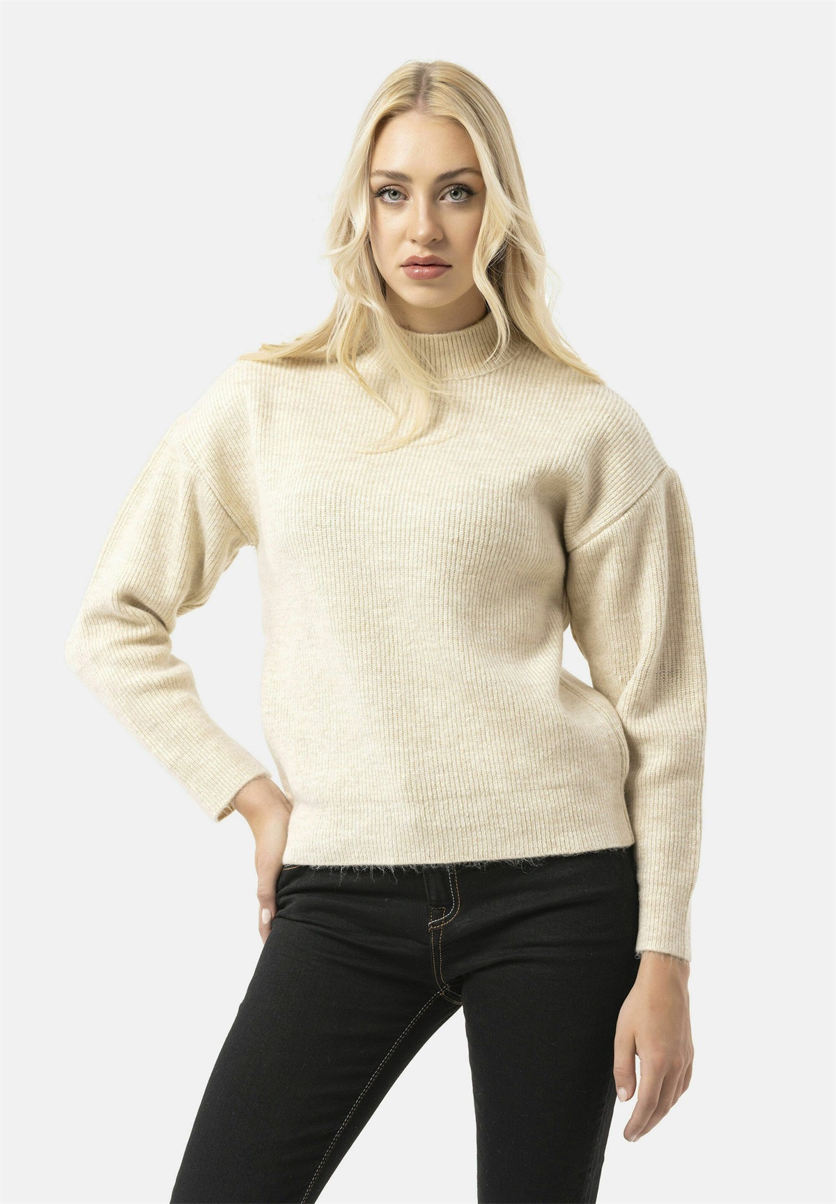 Cipo & Baxx PULLOVER - Strickpullover - beige