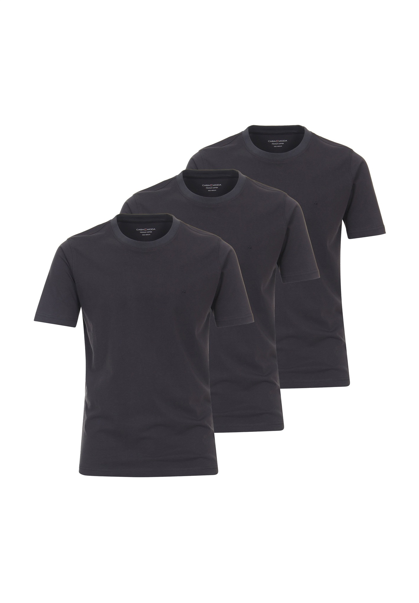 CASAMODA 3ER PACK - T-Shirt basic - dunkelgrau