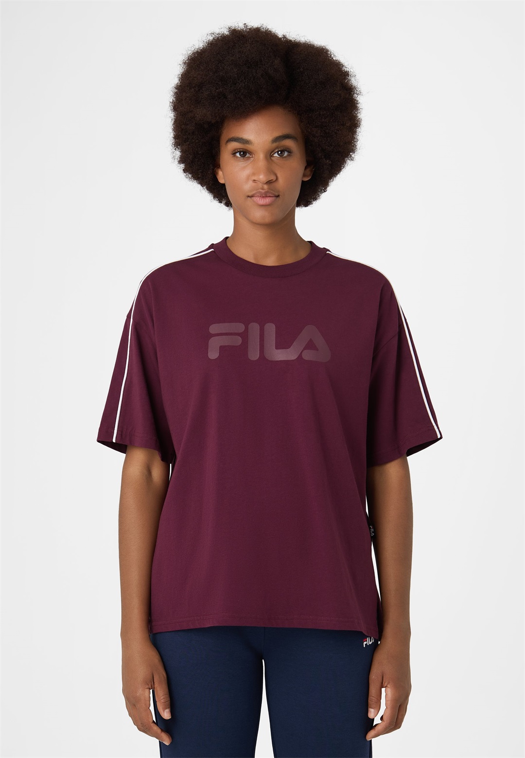 Fila RIVOLI - T-Shirt print - fig/bordeaux