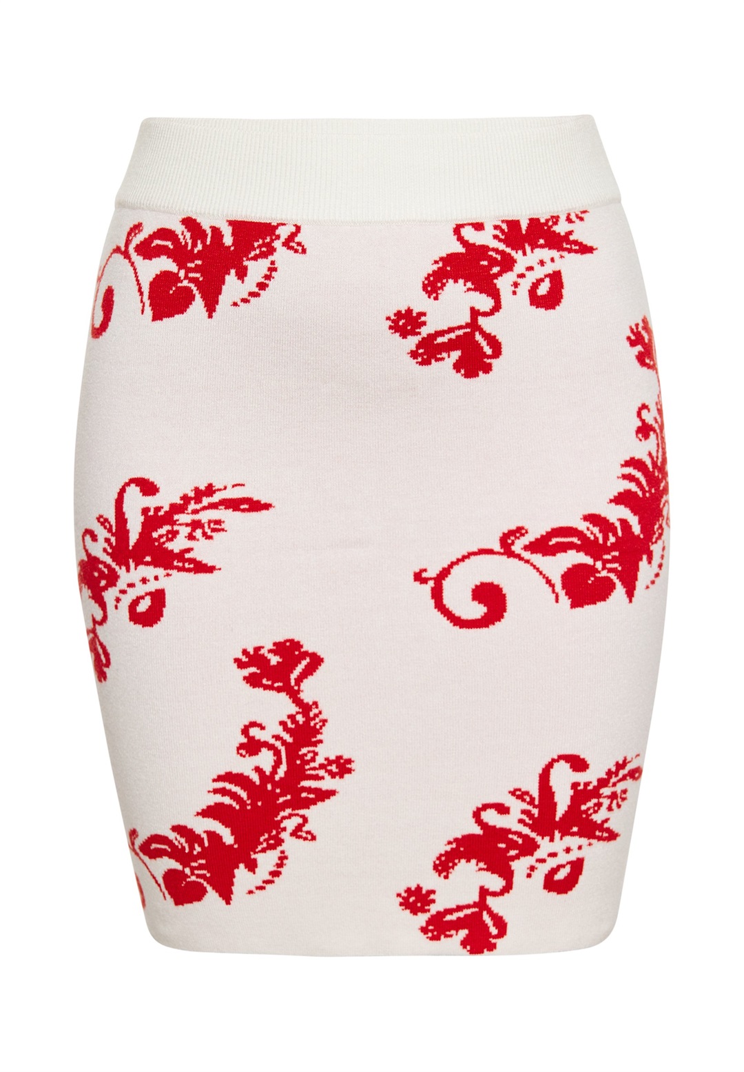 myMo CO-BRANDED WITH EBEEZA - Bleistiftrock - wollweiss rot/offwhite