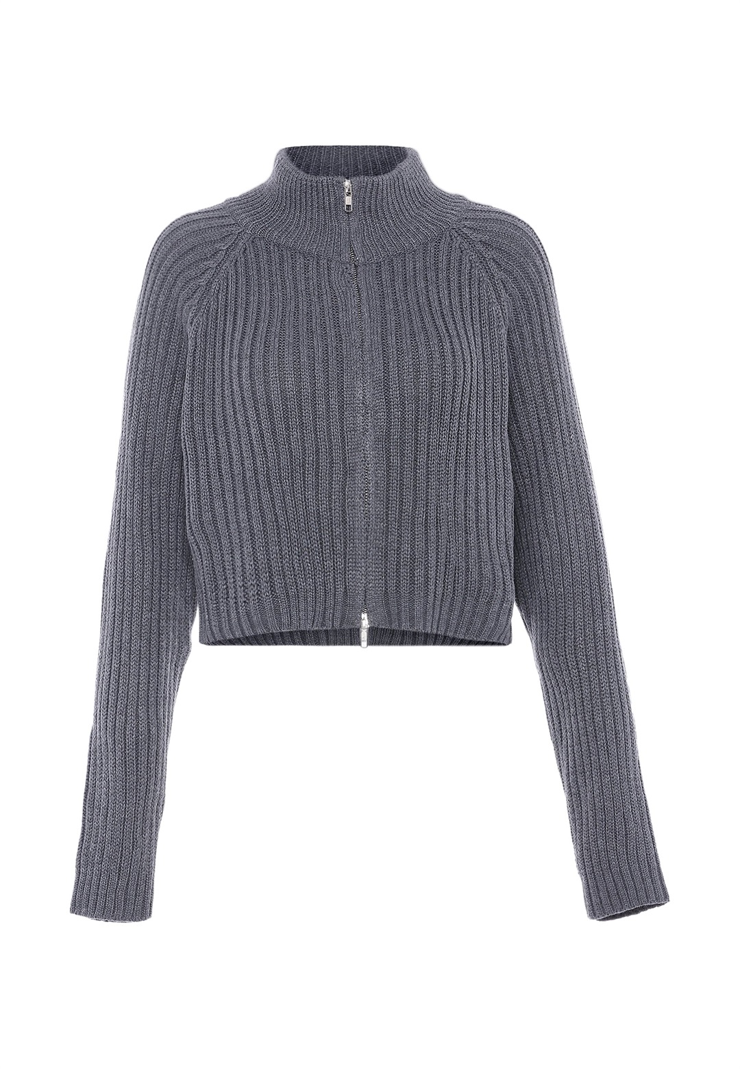 myMo Strickjacke - dunkelgrau melange/dunkelgrau-meliert