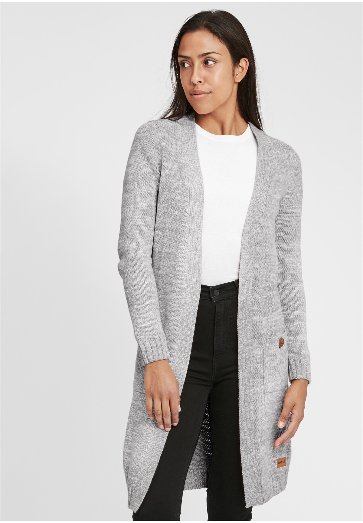 Oxmo OXPHILETTA - Strickjacke - lig grey m/hellgrau