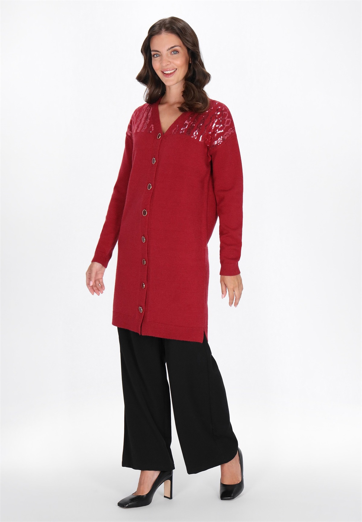 usha Strickjacke - burgundy/dunkelrot