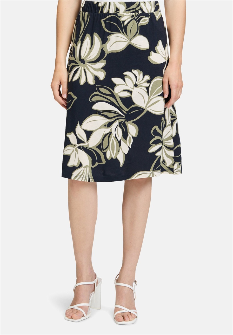 Betty Barclay SCHLUPF MIT MUSTER - A-Linien-Rock - dark blue/green/blau