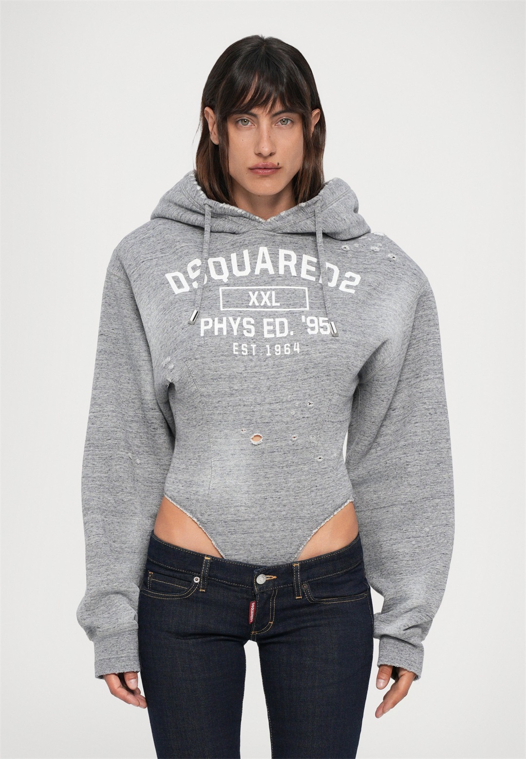 Dsquared2 BODYSUIT HOODIE - Sweatshirt - grey melange/hellgrau