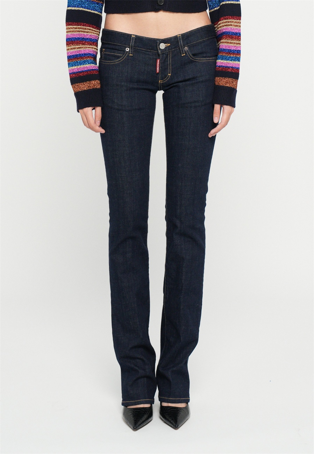 Dsquared2 VENUS - Flared Jeans - navy blue/blue denim