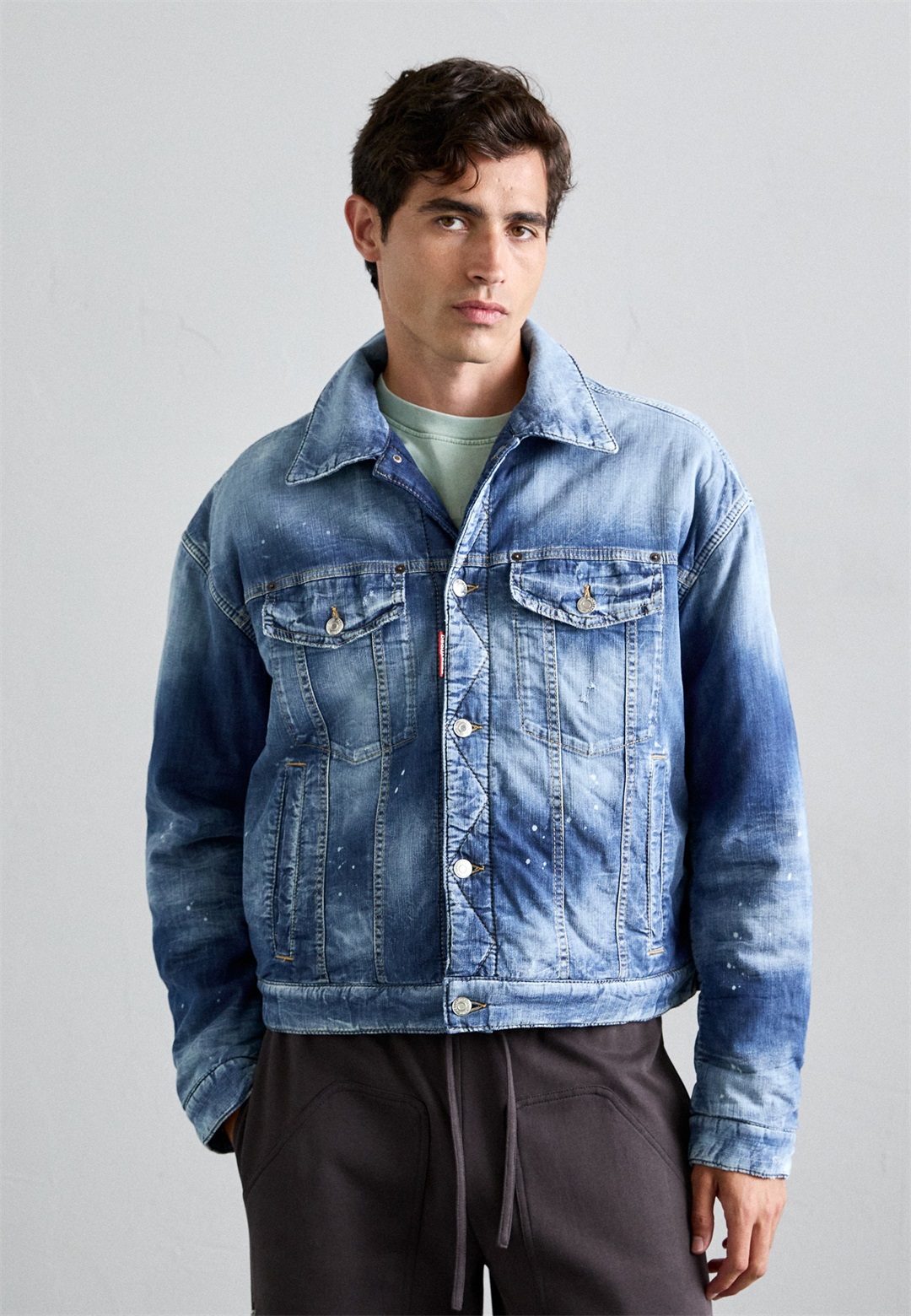 Dsquared2 LIGHT PUFF JACKET - Jeansjacke - navy blue/blue denim