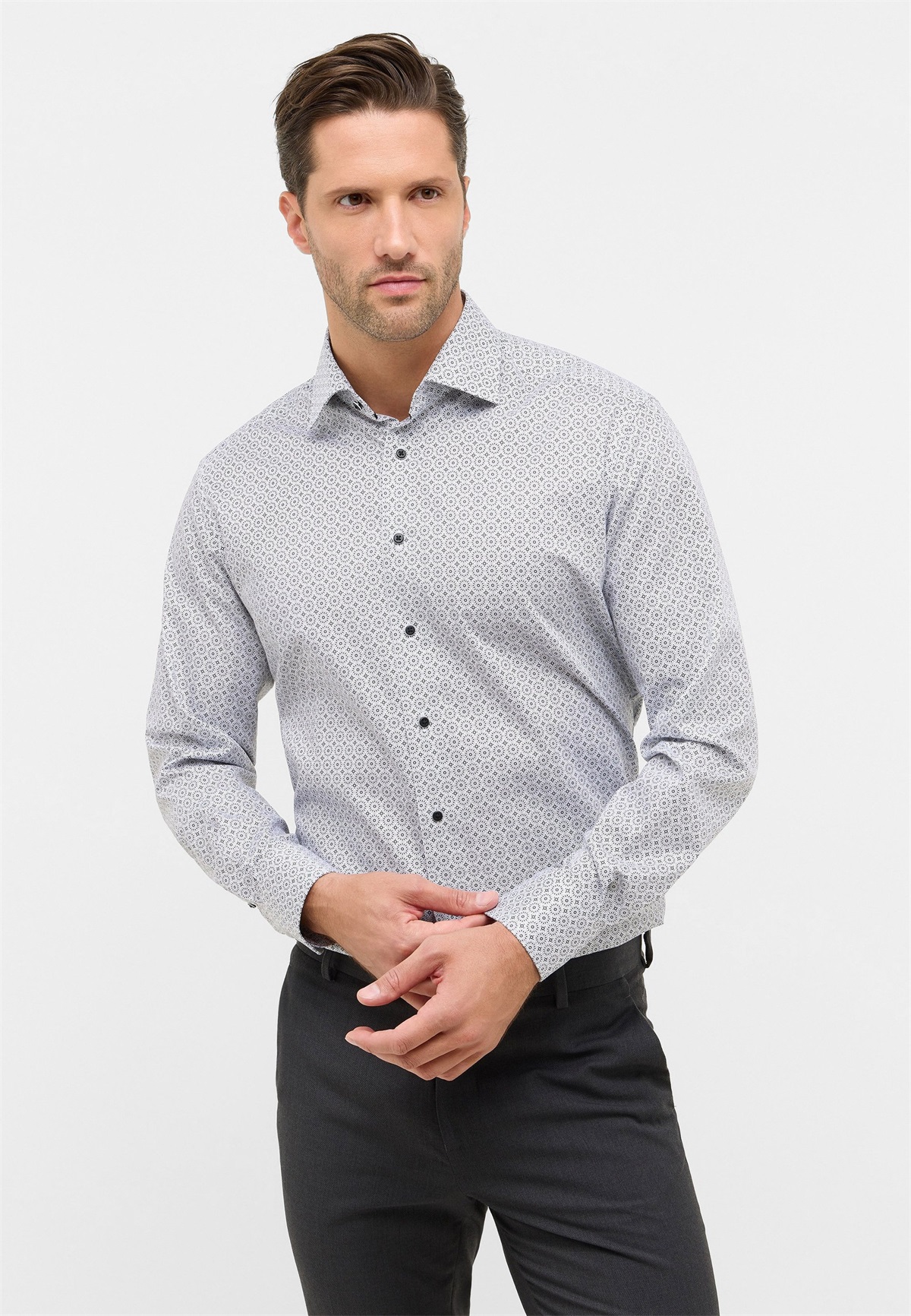 Eterna MODERN FIT - Hemd - stahlgrau/grau