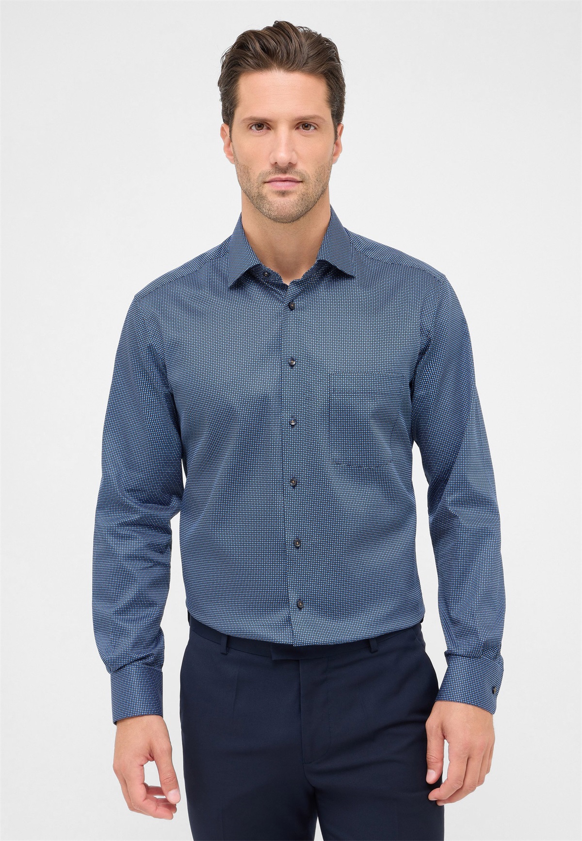 Eterna MODERN FIT - Hemd - rauchblau/blau