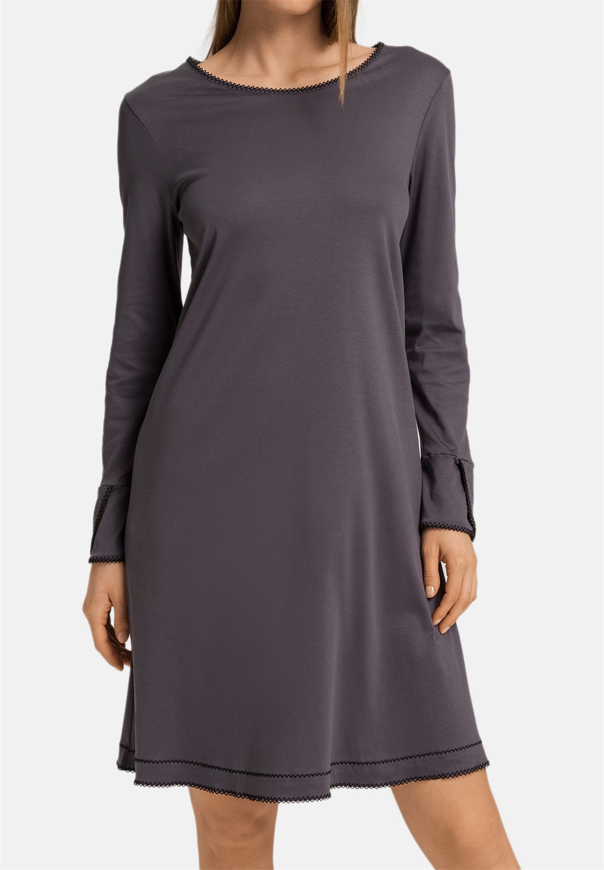 Hanro UNA - Nachthemd - black pearl/dunkelgrau