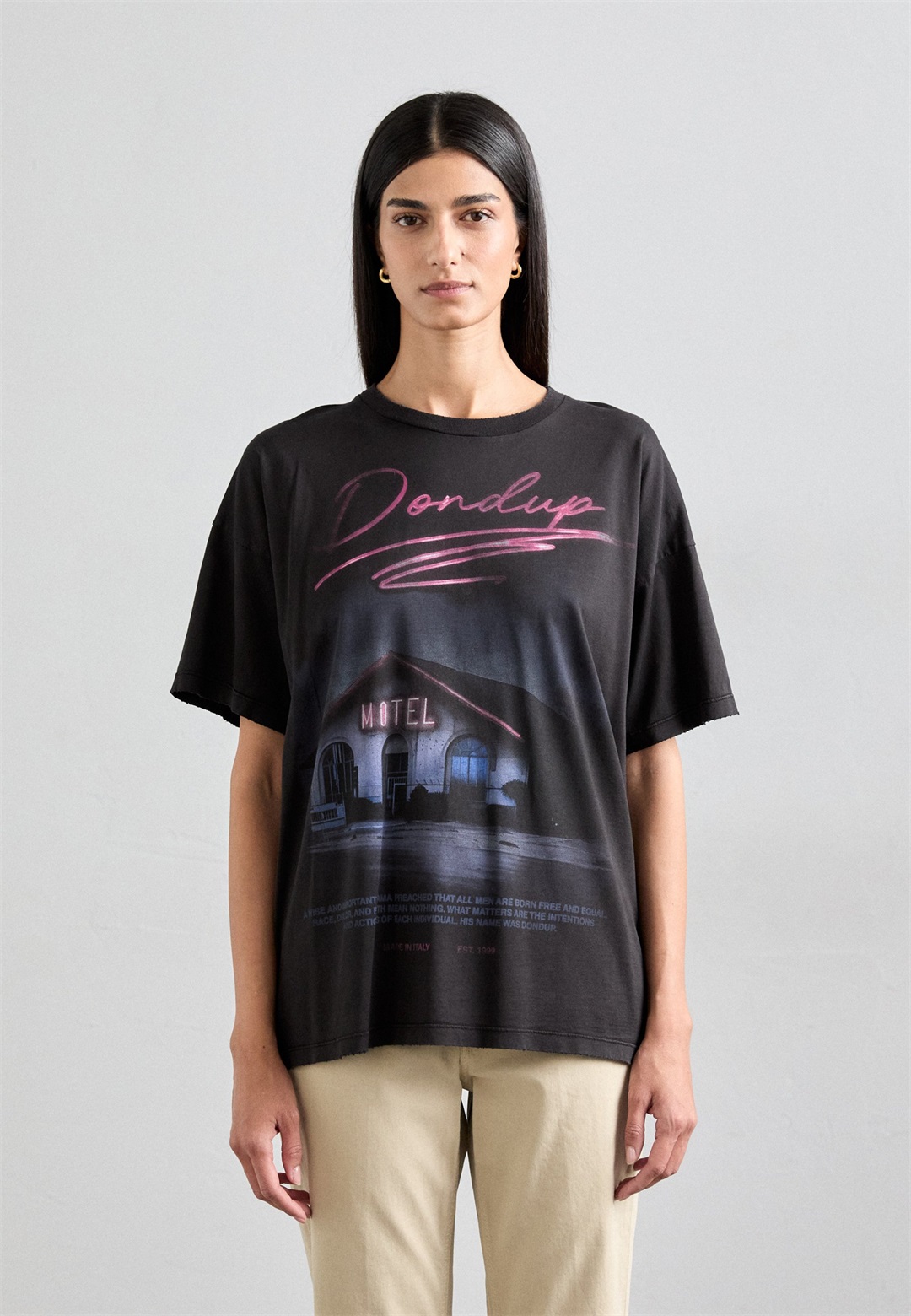 Dondup T-Shirt print - black/schwarz