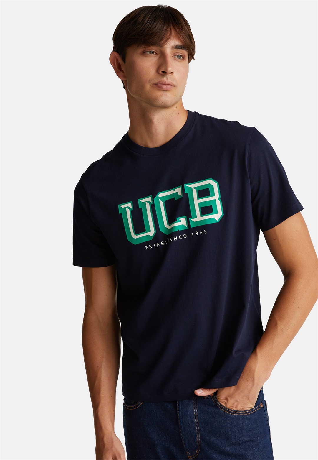 United Colors of Benetton WITH LOGO - T-Shirt print - blue/blau