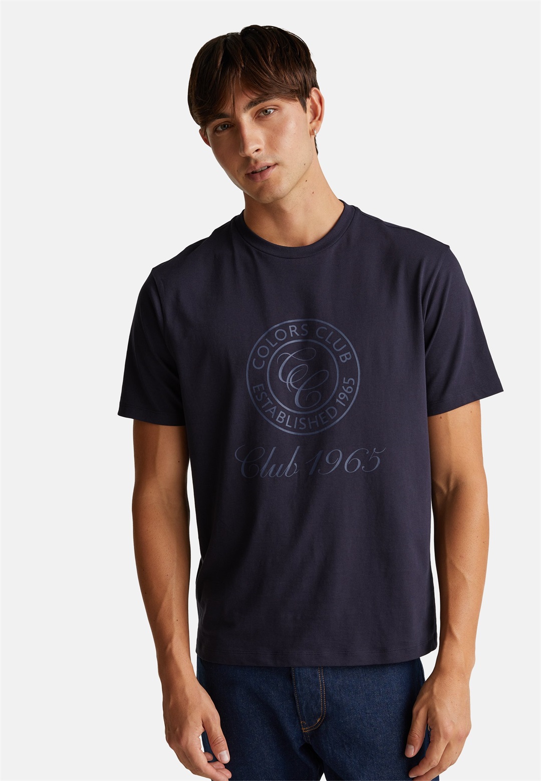 United Colors of Benetton IN WITH LOGO - T-Shirt print - blue/blau