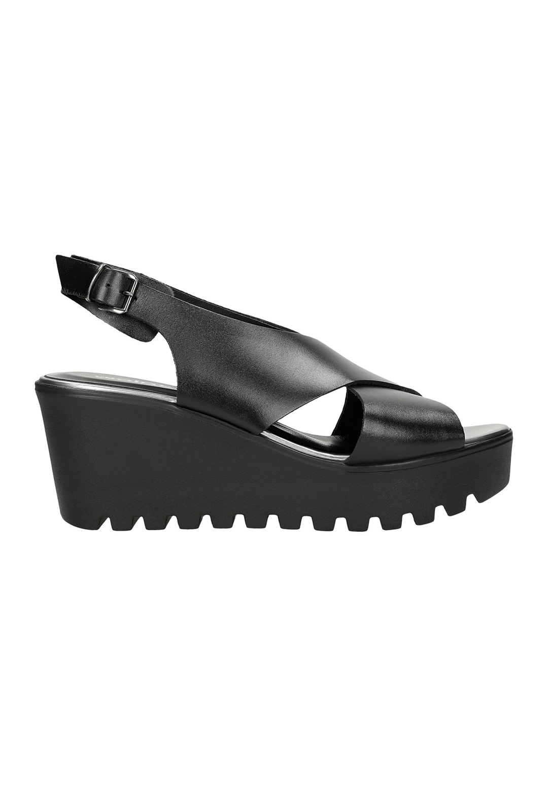 Wojas Plateausandalette - czarny/schwarz