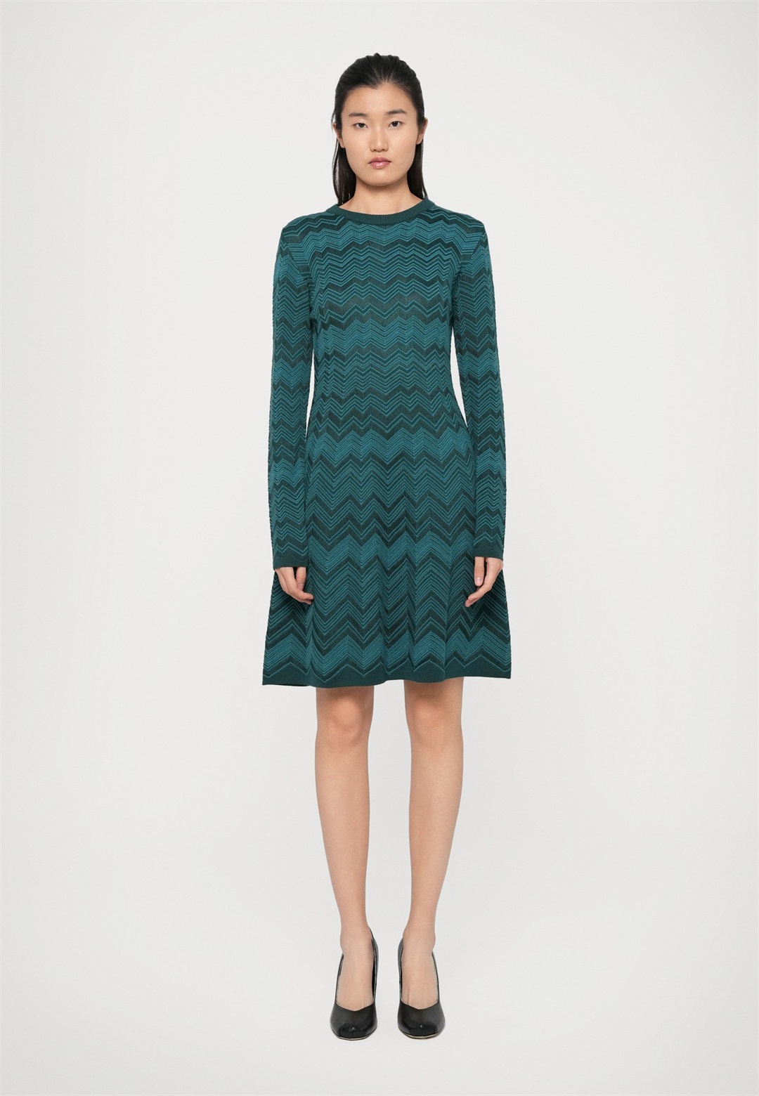 Missoni SHORT DRESS - Strickkleid - solid color green/petrol
