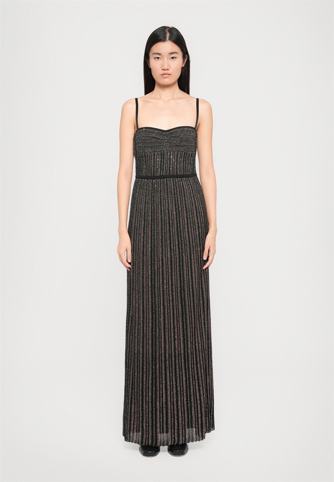 Missoni SLEEVELESS LONG DRESS - Cocktailkleid/festliches Kleid - brown and black/dunkelbraun