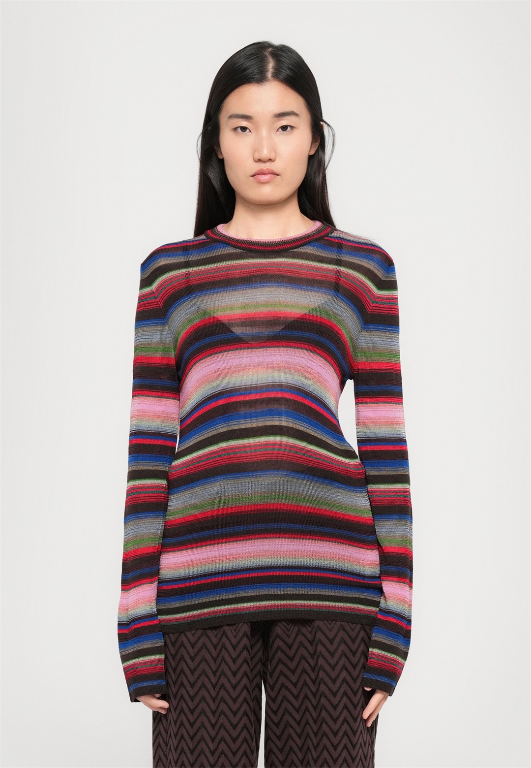 Missoni CREWNECK SWEATER - Strickpullover - pink/blue tones/mehrfarbig