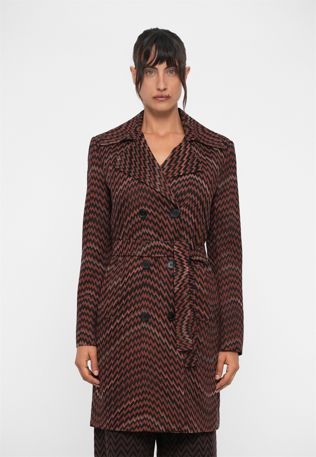 Missoni Trenchcoat - black/brown/dunkelbraun