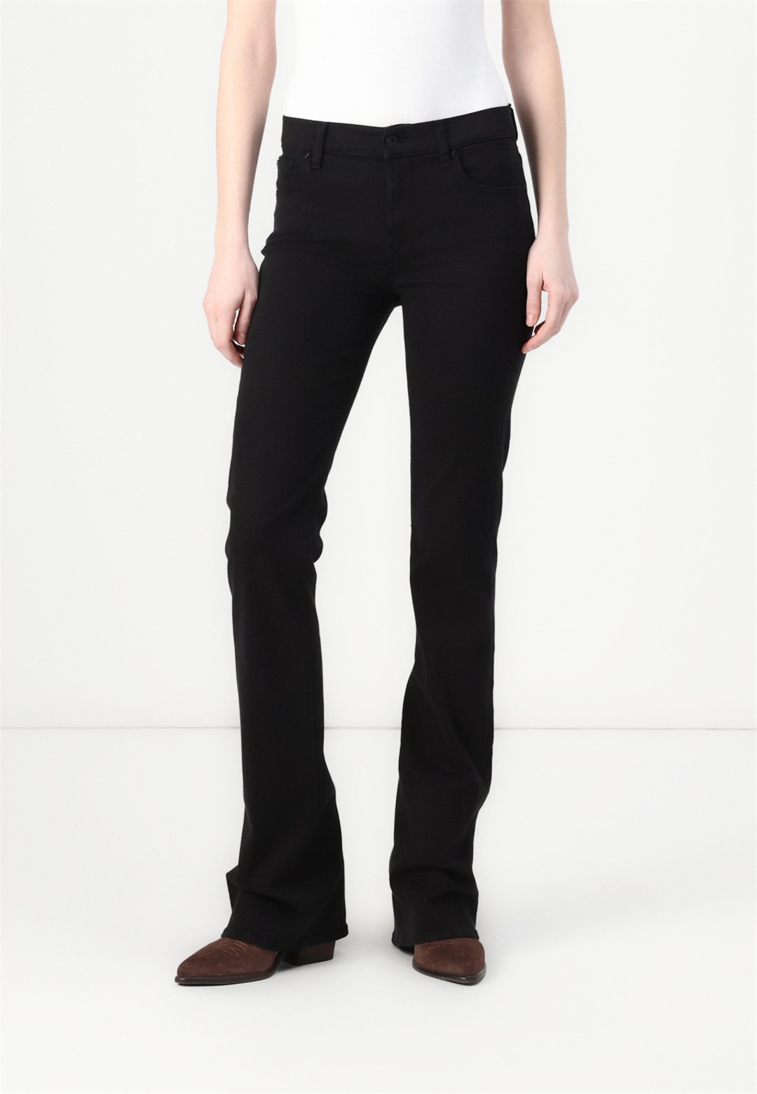 7 for all mankind BAIR RINSED - Jeans Bootcut - black/black denim