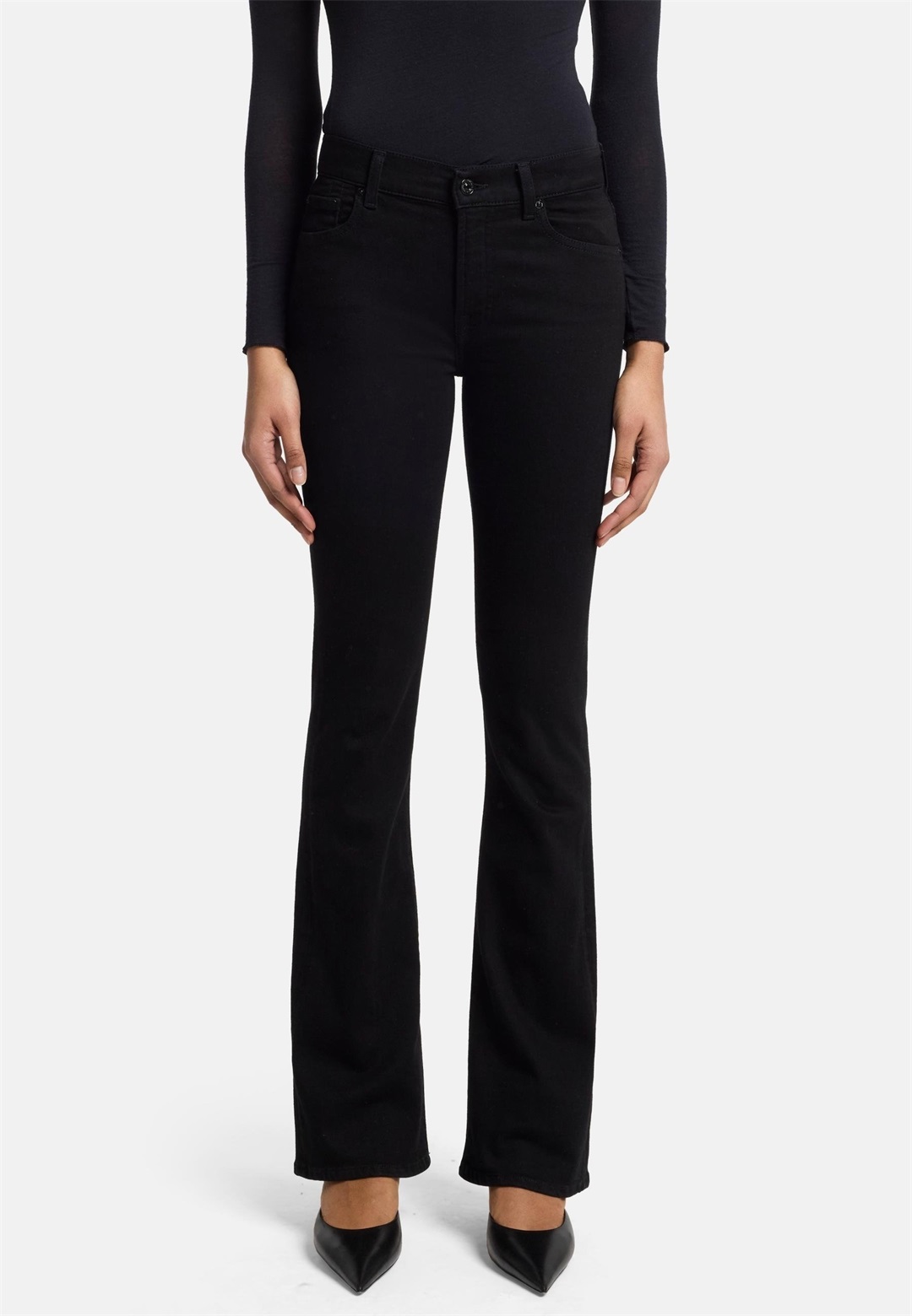 7 for all mankind ILLUSION - Jeans Bootcut - black/blue denim