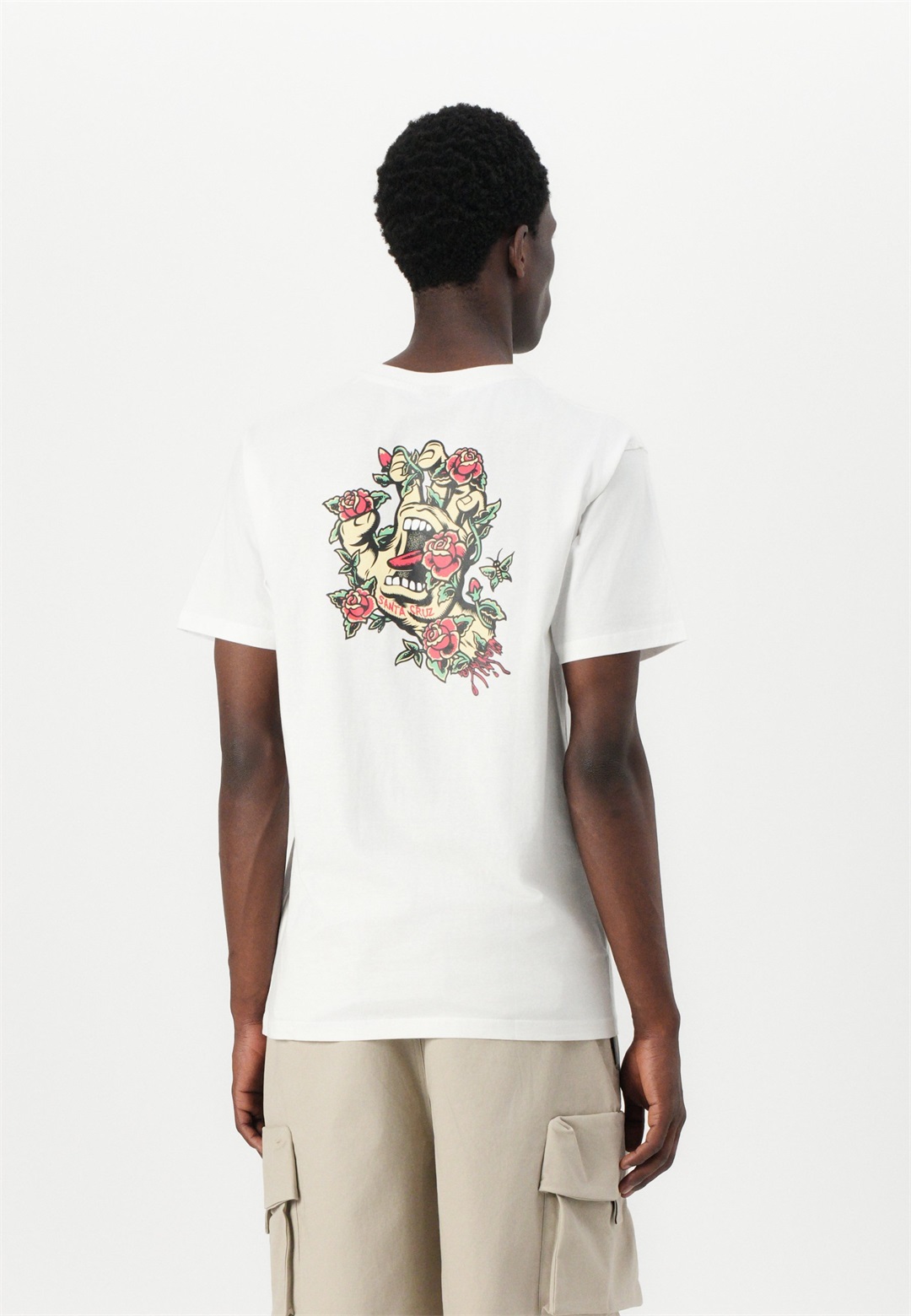 Santa Cruz SCREAMING ROSE FLASH UNISEX - T-Shirt print - white/weiß