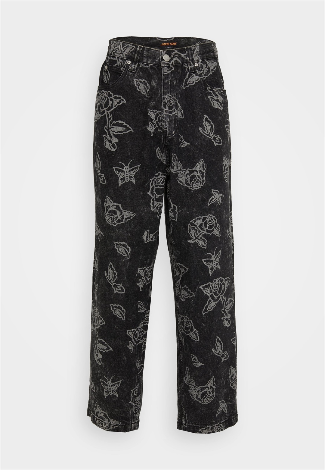 Santa Cruz BIG PANTS UNISEX - Baggy Jeans - black/roségoldfarben