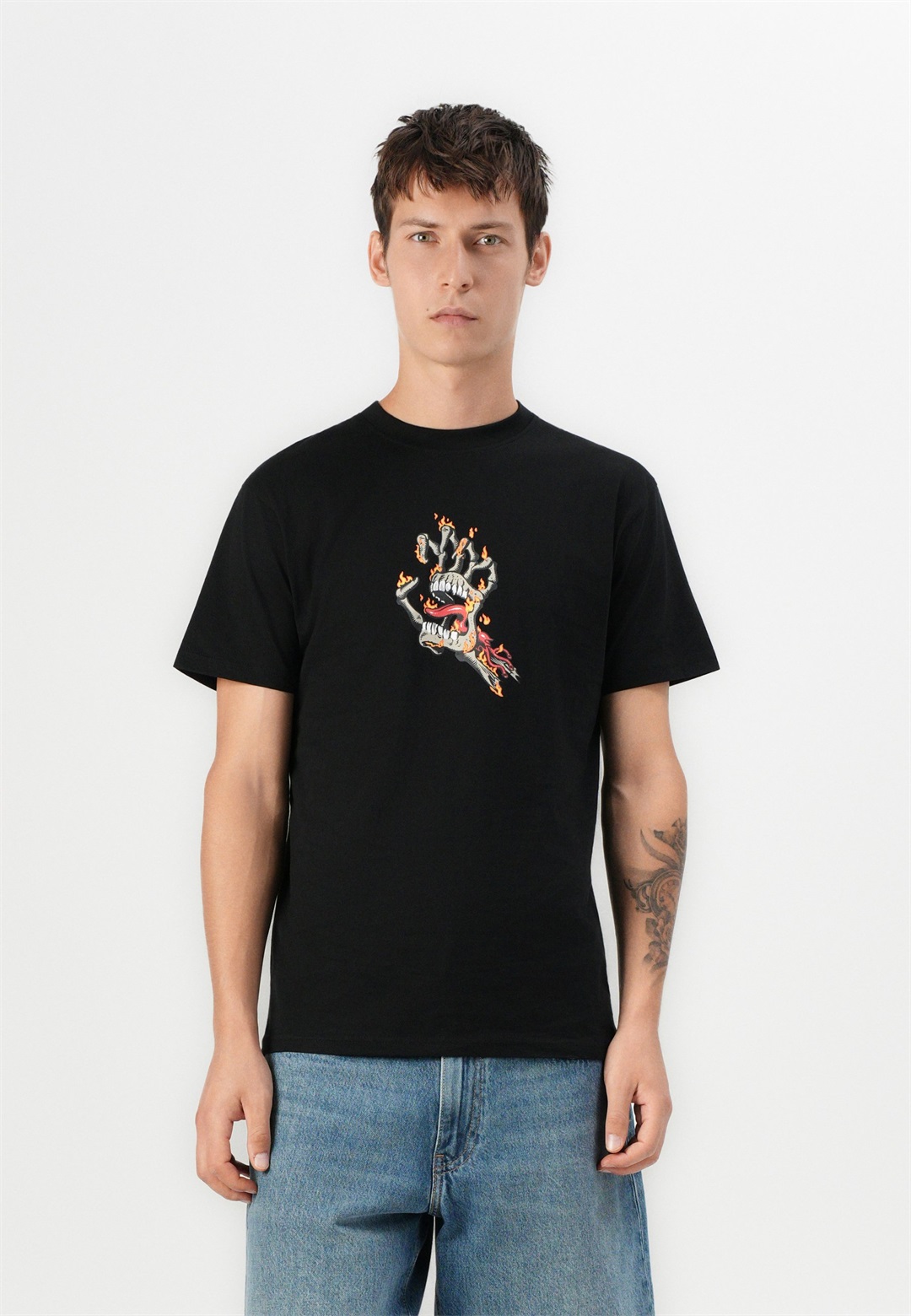 Santa Cruz BURNT BONE HAND UNISEX - T-Shirt print - black/schwarz