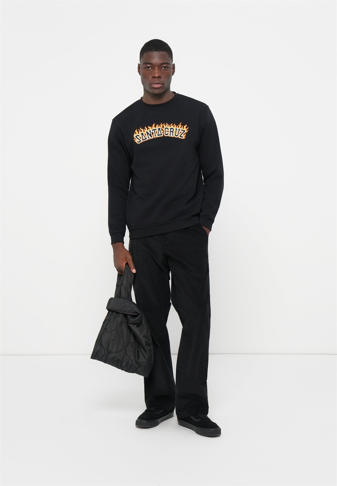 Santa Cruz BURNT COLLEGIATE CREW UNISEX - Sweatshirt - black/schwarz