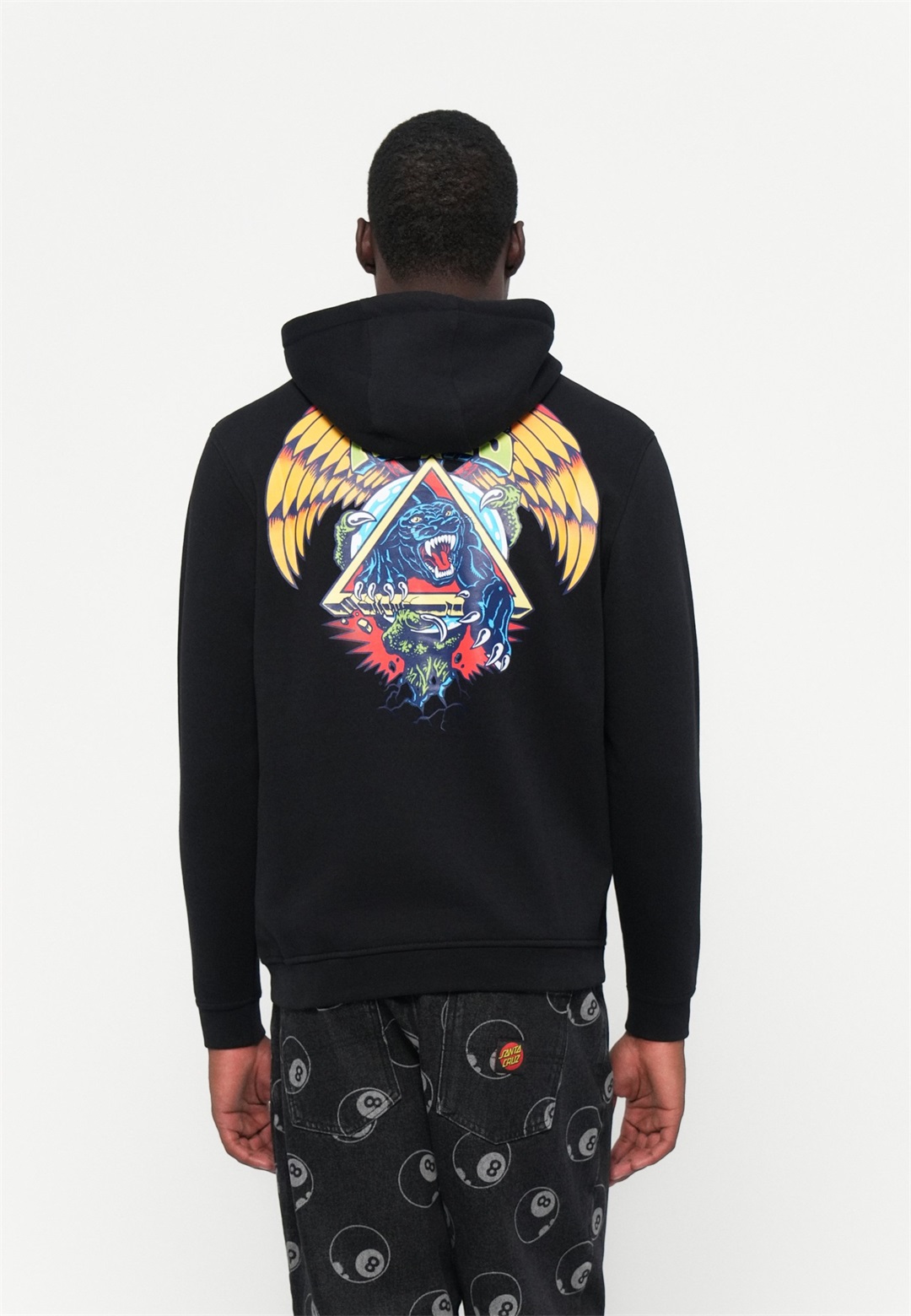 Santa Cruz NATAS PANTHER HOOD UNISEX - Sweatshirt - black/schwarz