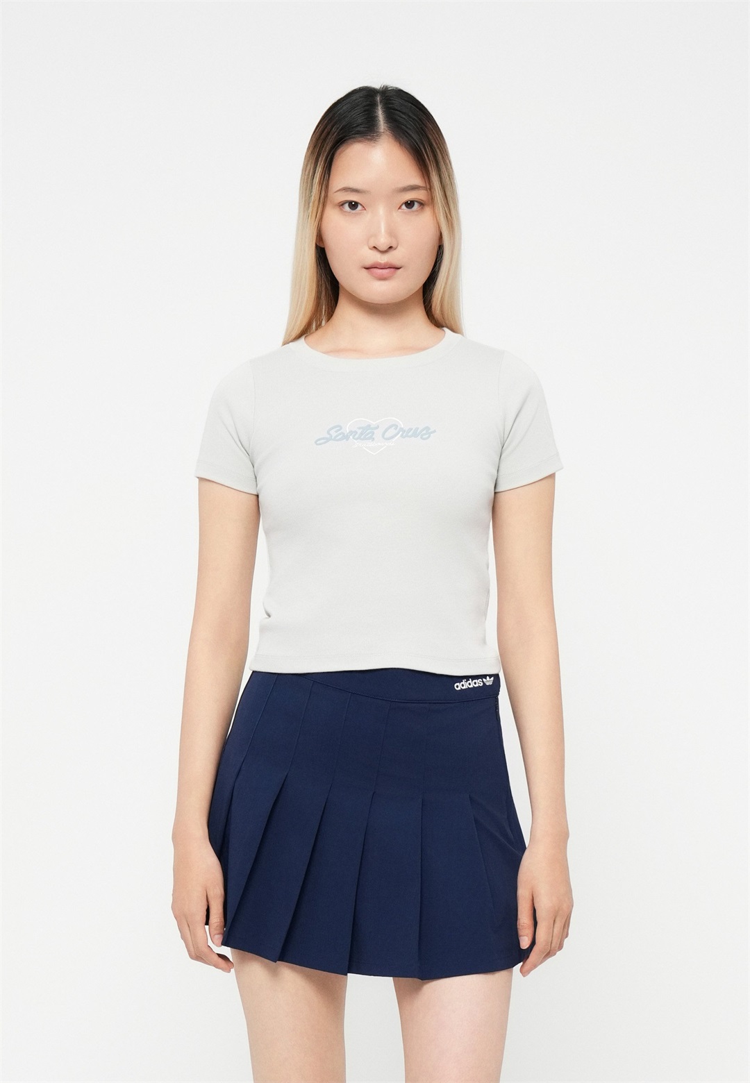 Santa Cruz LOVE SCRIPT FRONT - T-Shirt print - mist/blaugrau