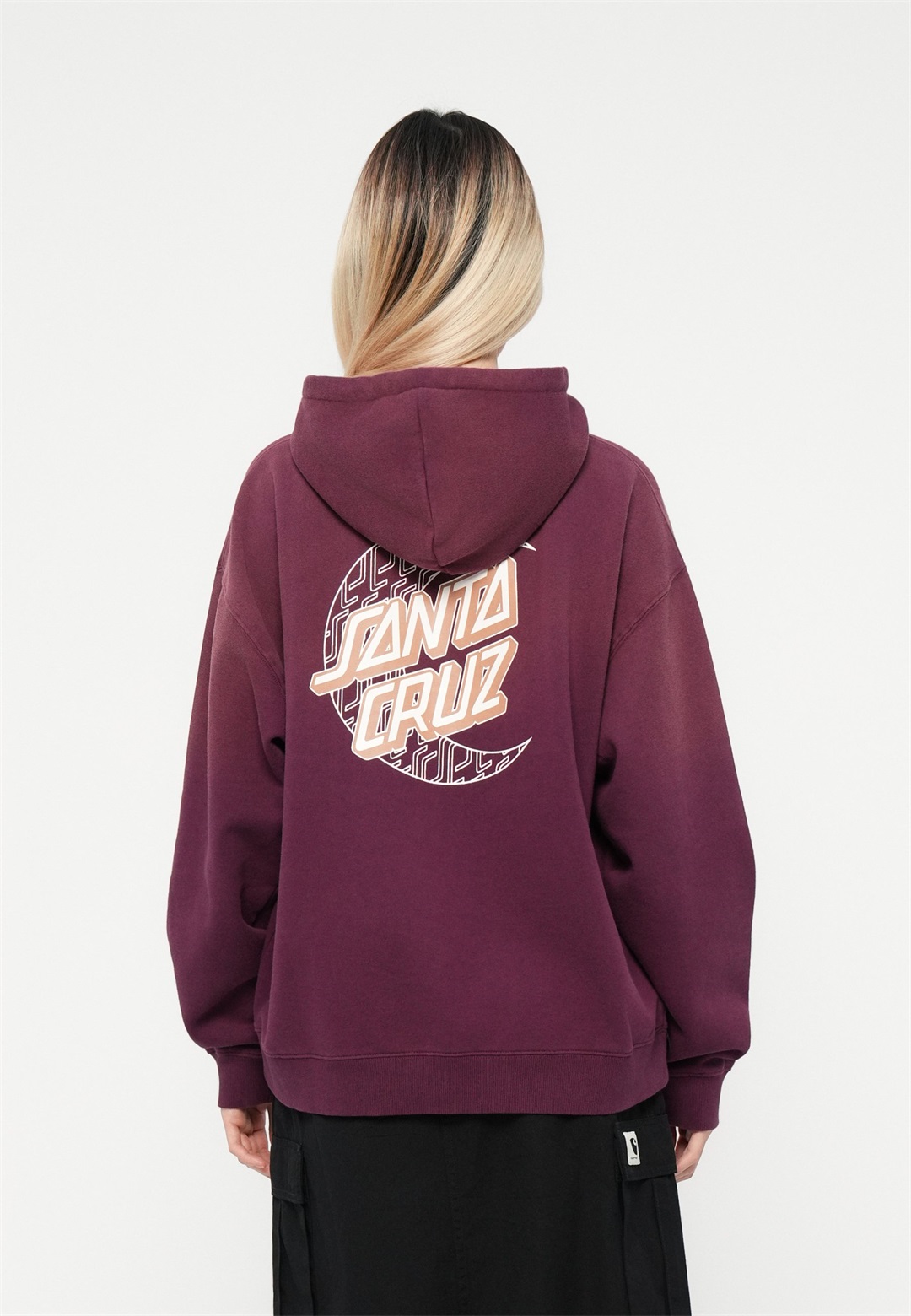 Santa Cruz IMPRINT MOON DOT HOOD - Kapuzenpullover - dark cherry/dunkelrot