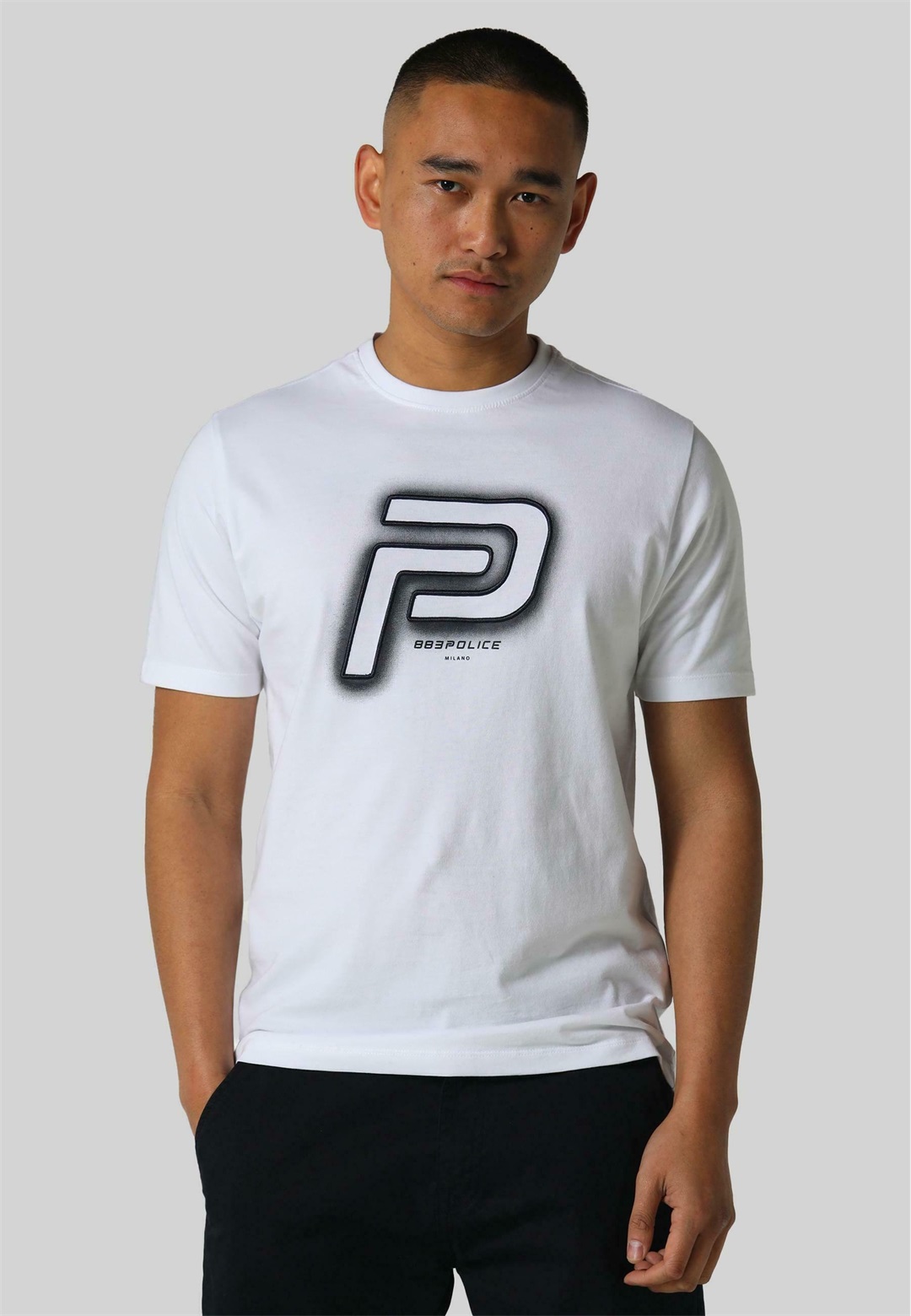 883 Police T-Shirt print - white/weiß
