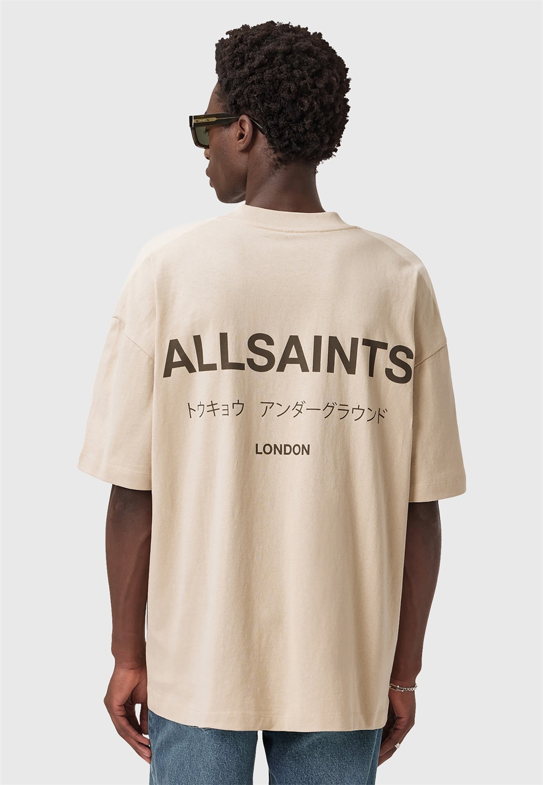 AllSaints UNDERGROUND CREW - T-Shirt print - feather taupe/taupe