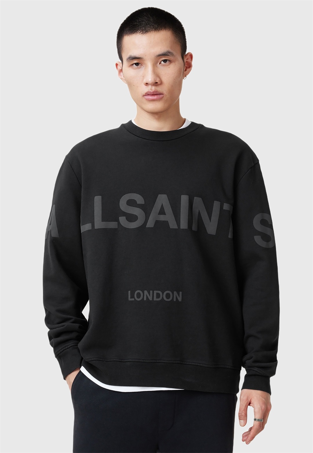 AllSaints BIGGY CREW - Sweatshirt - jet black/schwarz
