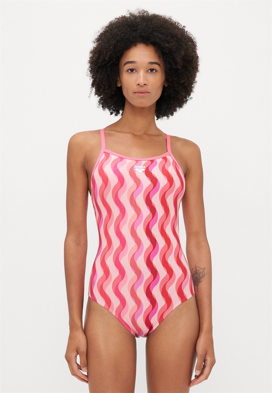 Arena RIPPLE PRINT SWIMSUIT LIGHTDROP - Badeanzug - multi pink/shocking pink/pink