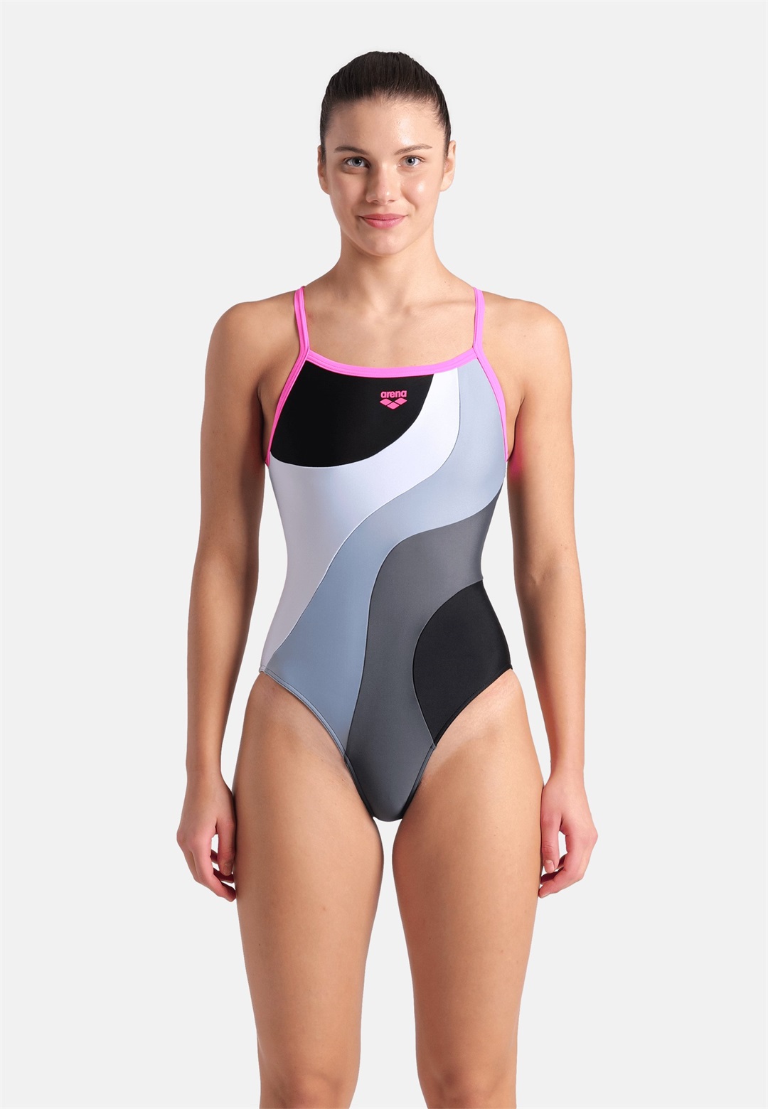 Arena MULTI SLICES - Badeanzug - black-white-sea foam-navy/schwarz