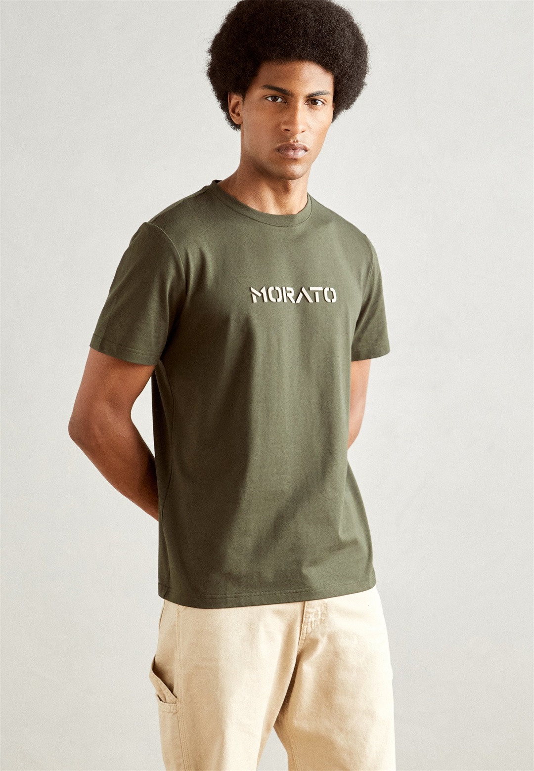 Antony Morato REGULAR FIT WITH LOGO - T-Shirt print - olive/oliv