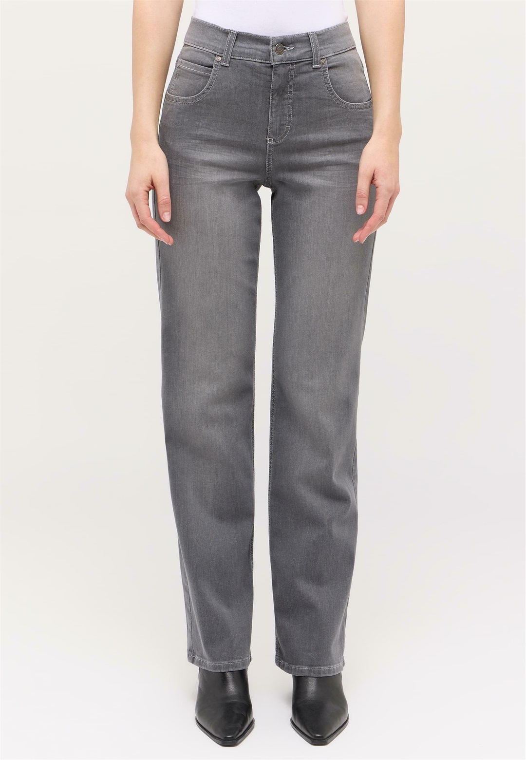 Angels Jeans Straight Leg - mid grey used/grau