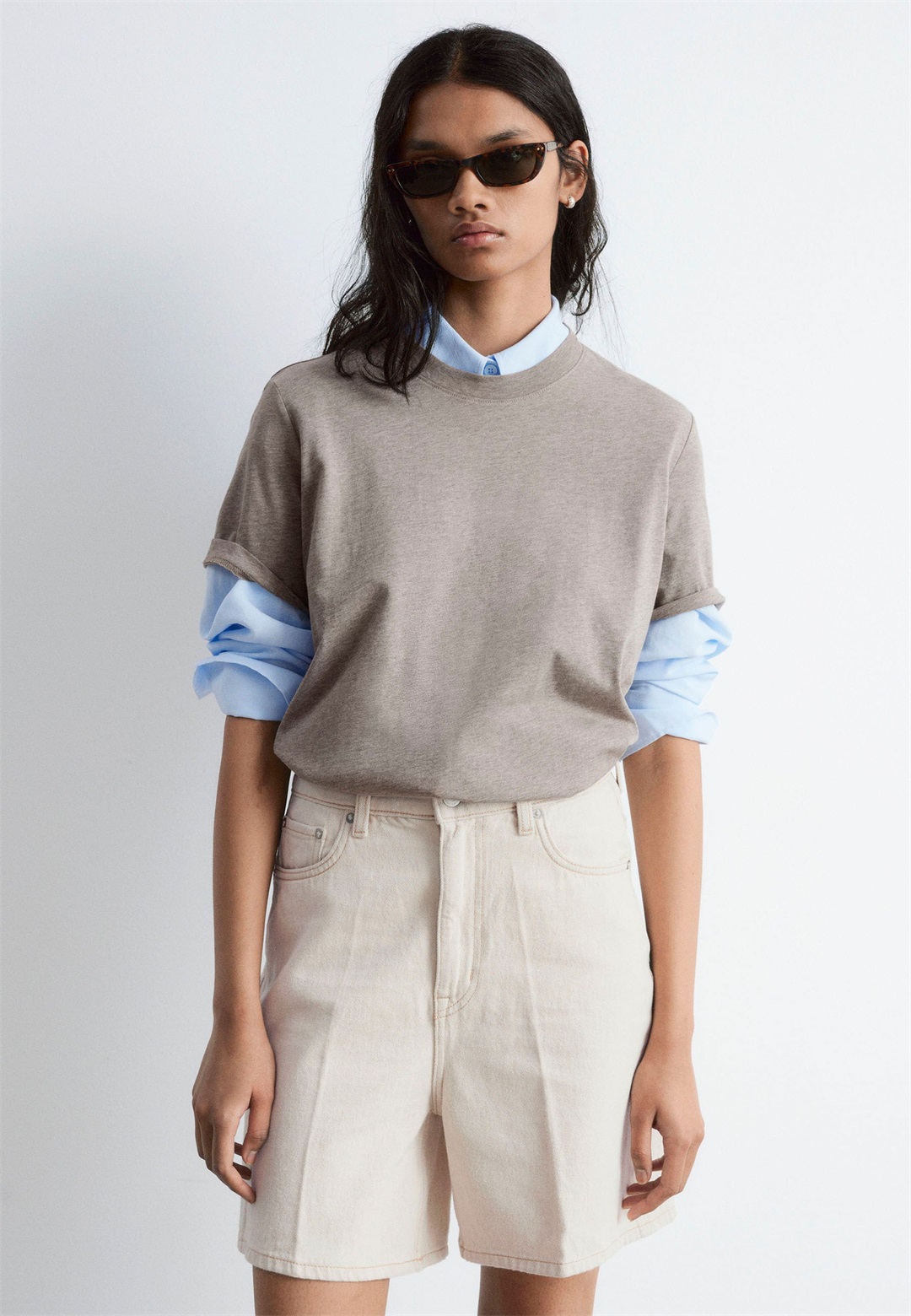 & other stories CREWNECK - T-Shirt basic - mole/taupe