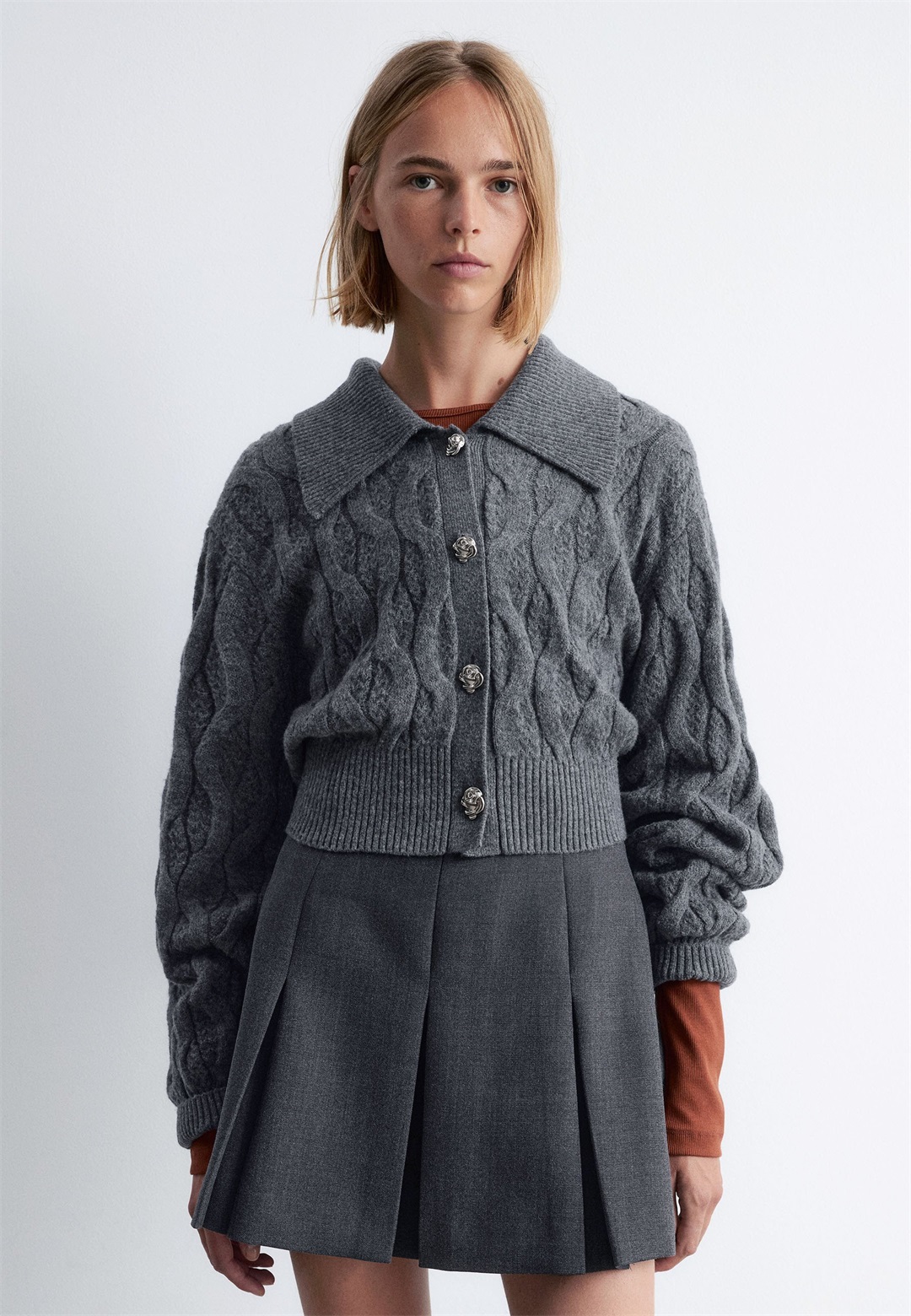 & other stories Strickjacke - dark grey/dunkelgrau