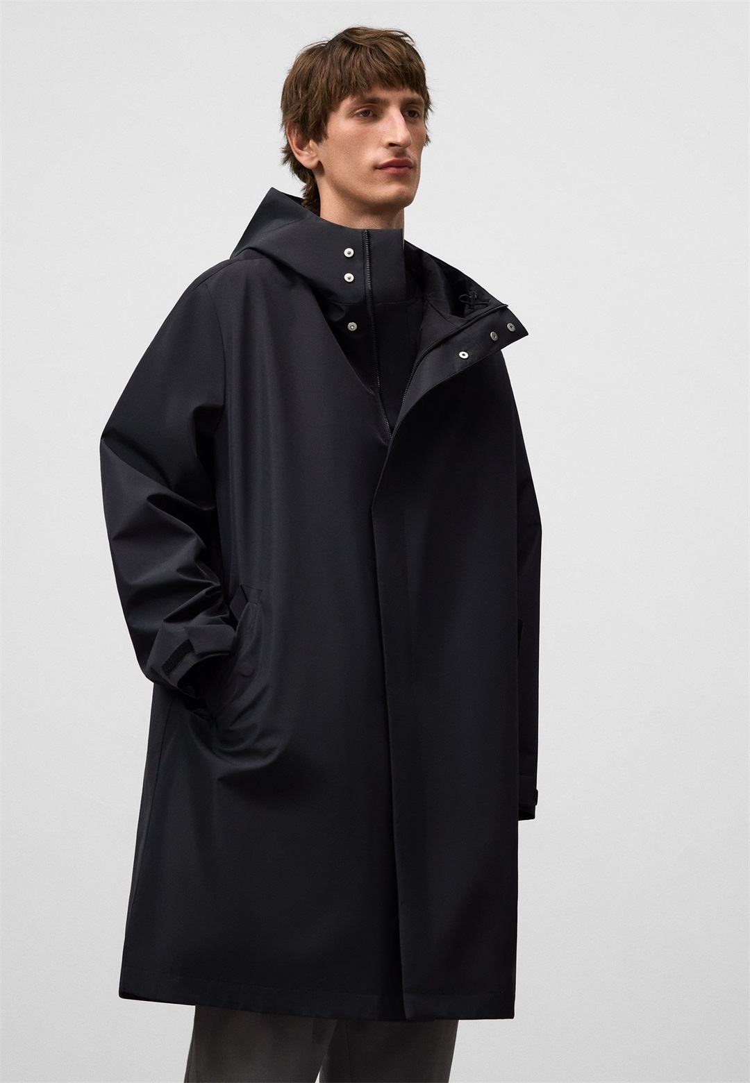 ADOLFO DOMINGUEZ LONG HOODED - Parka - black/schwarz