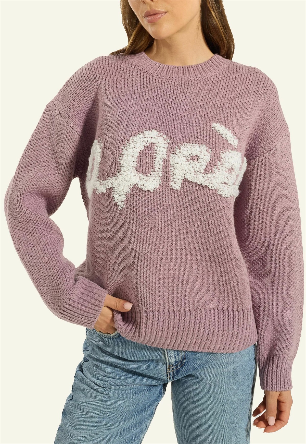 Adlysh MIT APRÉS SCHRIFTZUG - Strickpullover - pastel lavender/flieder