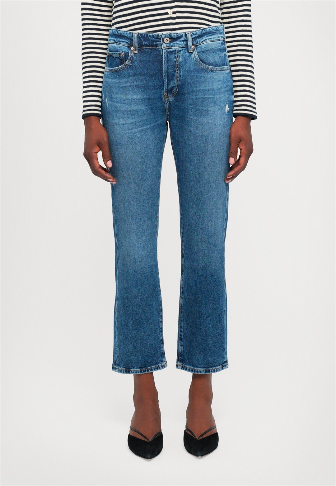 AG Jeans AMERICAN MID RISE - Jeans Straight Leg - adrian/blue denim