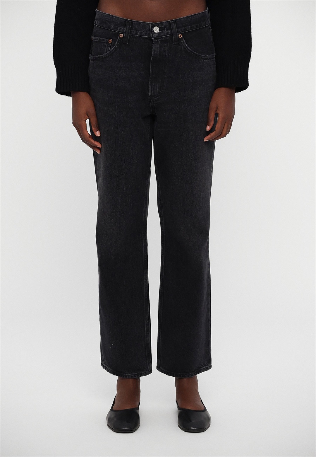 Agolde VALEN JEAN IN HITCH - Jeans Straight Leg - black denim
