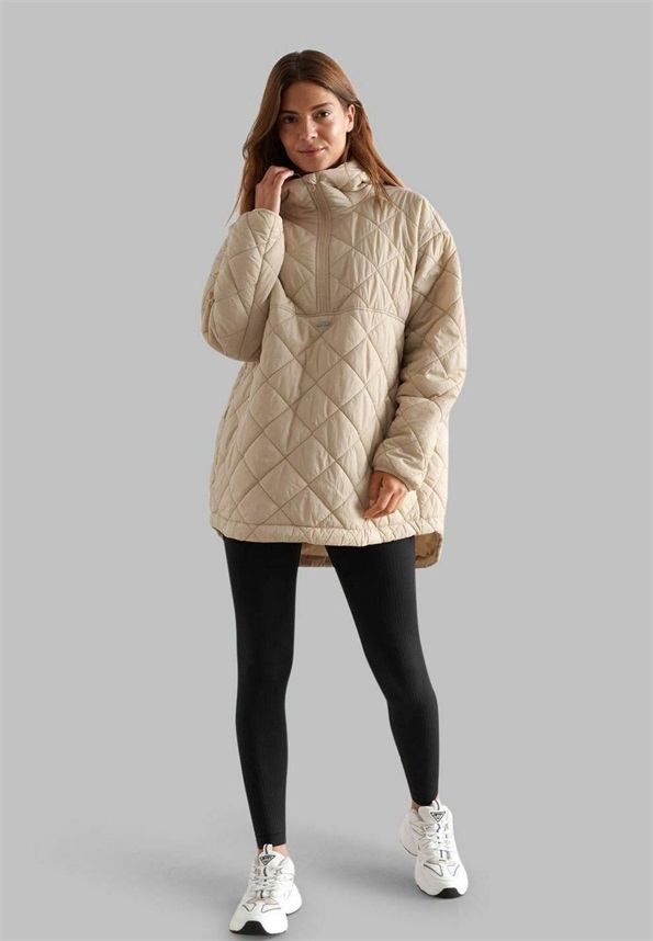 aim’n® OVERSIZED QUILTED ANORAK - Wintermantel - café au lait/beige